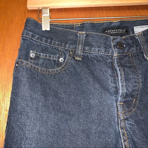 Men’s 30/32 AEROPOSTALE SKINNY Dark Denim Button Fly Jeans W30 x L32 Excellent - Picture 4 of 12